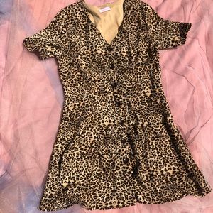 NWOT Cheetah Print Button Down Dress